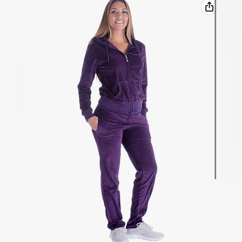 Purple velour tracksuit
